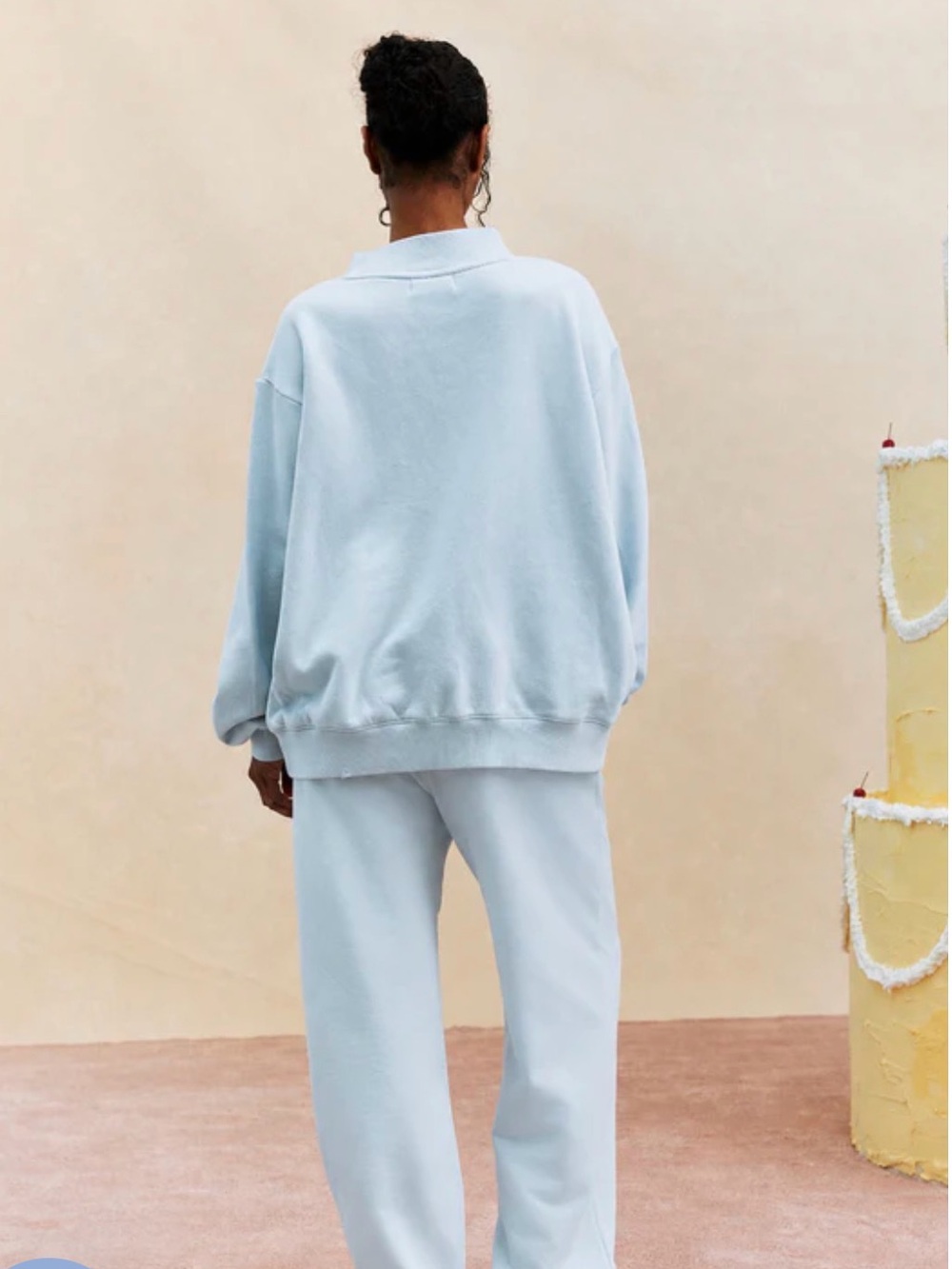 PARKE Light Blue Logo Crewneck Sweatshirt - Women's Relaxed Pullover - Picture 2 of 7